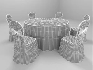 table and chairs for wedding party 3D Model