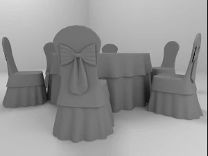 table and chairs for wedding party 3D Model