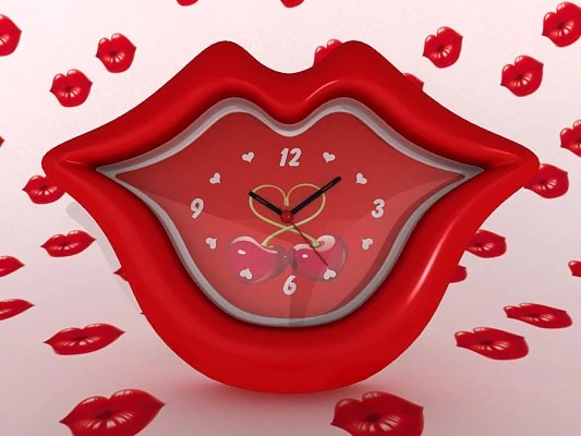 alarm clock in lips shape 3D Model .c4d .max .obj .3ds .fbx .stl .blend 