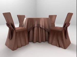 copper shimmer table chairs for wedding banquet Modèle 3D
