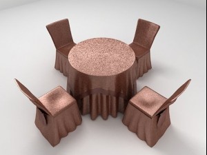 copper shimmer table chairs for wedding banquet Modelo 3D