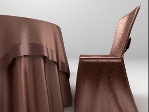 copper shimmer table chairs for wedding banquet Modelo 3D