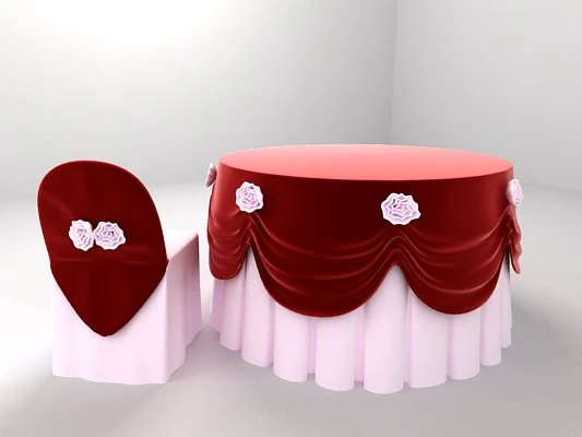 table chairs for wedding banquet 3D Model .c4d .max .obj .3ds .fbx .stl .blend