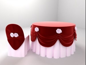 table chairs for wedding banquet 3D Model