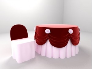 table chairs for wedding banquet Modello 3D