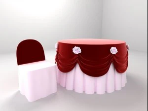 table chairs for wedding banquet 3D Model