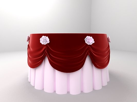 round table with tablecloth and flowers 3D-Modell .c4d .max .obj .3ds .fbx .stl .blend 