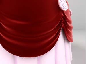 round table with tablecloth and flowers 3D-Modell