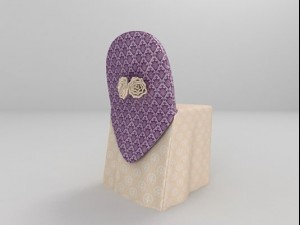 slipcovered banquet chair 3D-Modell
