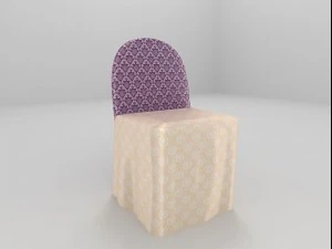 slipcovered banquet chair 3D Model