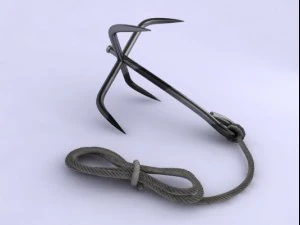 grappin avec corde Modèle 3D