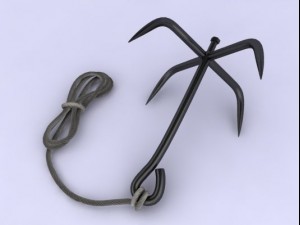 grappling hook with rope 3D मॉडल
