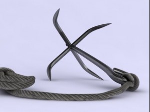 grappling hook with rope 3D मॉडल