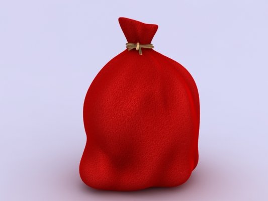 santa bag 3D Model .c4d .max .obj .3ds .fbx .stl .blend 
