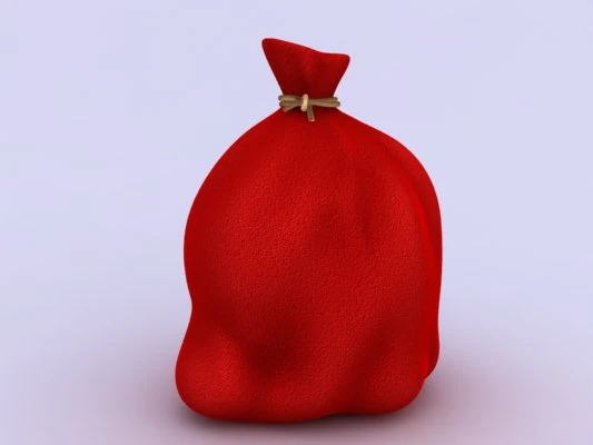 santa bag 3D Model .c4d .max .obj .3ds .fbx .stl .blend 