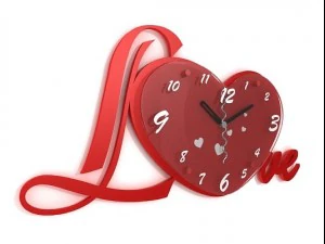 wall clock love shape 3D Model