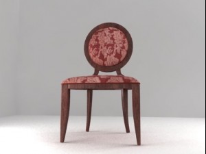 antique chair armless Model 3D