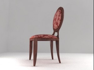 antique chair armless Model 3D