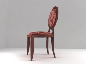 antique chair armless 3D Model