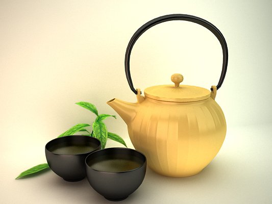 japanese dishes for tea 3D Model .c4d .max .obj .3ds .fbx .stl .blend 