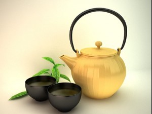 japanese dishes for tea 3D-Modell