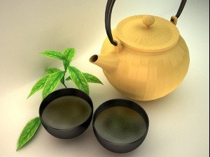 japanese dishes for tea 3D Model