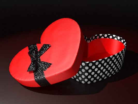 gift heart shaped box Modelo 3D .c4d .max .obj .3ds .fbx .stl .blend 