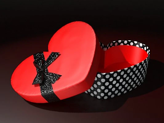 gift heart shaped box 3D Model .c4d .max .obj .3ds .fbx .stl .blend 