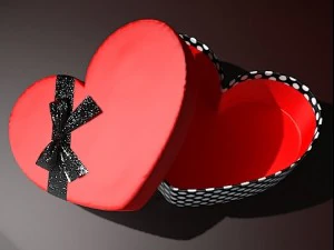 gift heart shaped box 3D Model