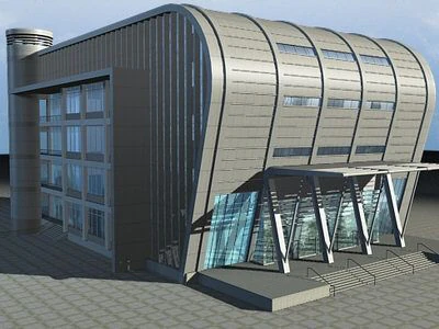 modern office building 3D Model .c4d .max .obj .3ds .fbx .stl .blend 