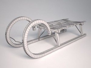 horned woven seat sled Modelo 3D