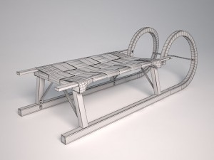 horned woven seat sled Modelo 3D