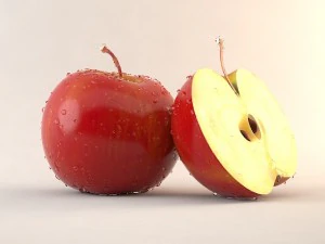 one red apple and a half 3D Model