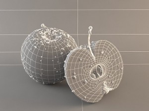 one red apple and a half 3D Model