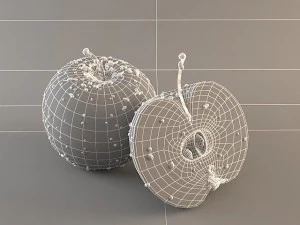 one red apple and a half 3D Model