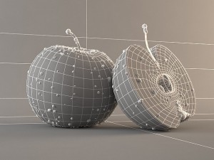 one red apple and a half 3D Model