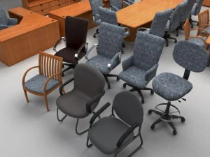 pełen zestaw mebli biurowych Model 3D