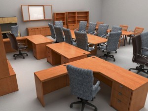 full set of office furniture 3D मॉडल