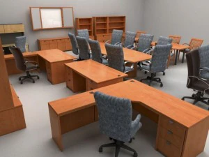 full set of office furniture 3D Model