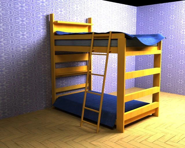 bunk bed 3D Model .c4d .max .obj .3ds .fbx .stl .blend