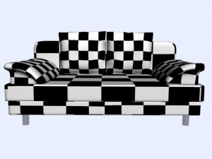 couch3red 3Dモデル