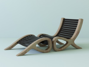 chair with ottoman Modèle 3D