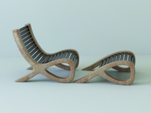 chair with ottoman Modèle 3D