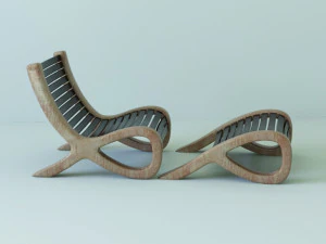 chair with ottoman 3D Model