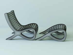 chair with ottoman Modèle 3D