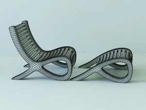chair with ottoman 3D Model
