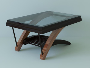 table with glas Modelo 3D
