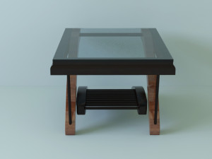 table with glas Modelo 3D