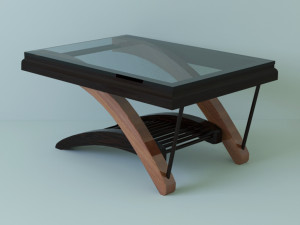 table with glas Modelo 3D