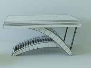 table with glas Modelo 3D